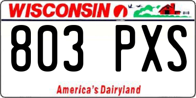 WI license plate 803PXS