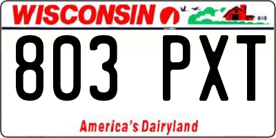 WI license plate 803PXT