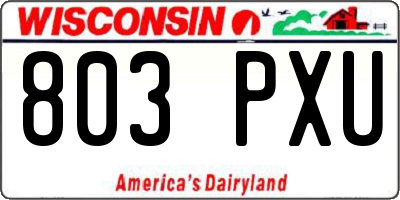 WI license plate 803PXU