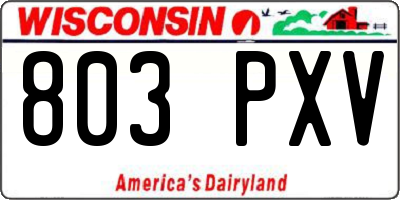 WI license plate 803PXV