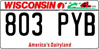 WI license plate 803PYB