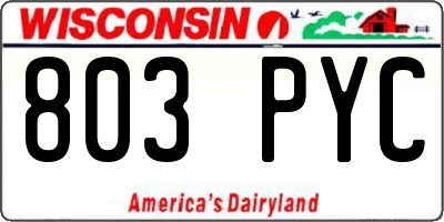 WI license plate 803PYC
