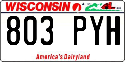 WI license plate 803PYH