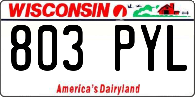 WI license plate 803PYL