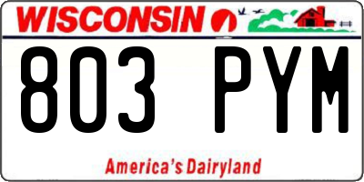 WI license plate 803PYM