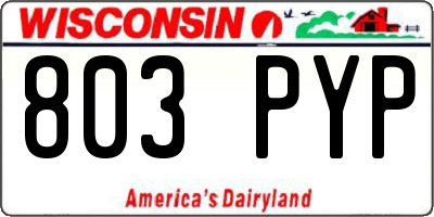 WI license plate 803PYP