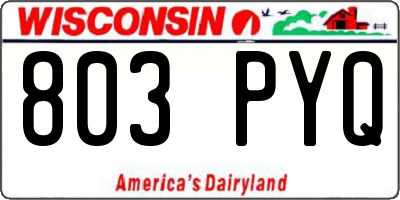 WI license plate 803PYQ