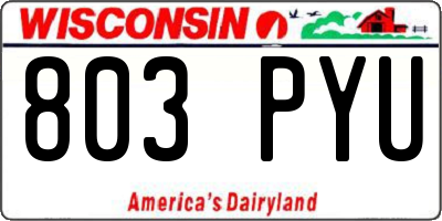 WI license plate 803PYU