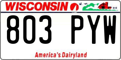 WI license plate 803PYW