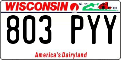 WI license plate 803PYY