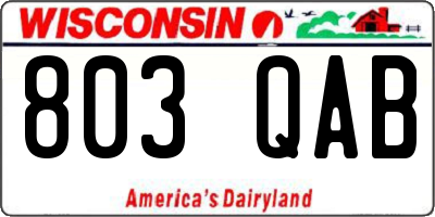 WI license plate 803QAB