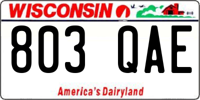 WI license plate 803QAE