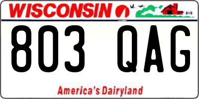 WI license plate 803QAG