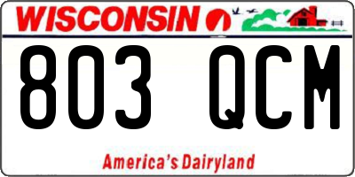 WI license plate 803QCM