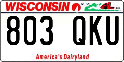 WI license plate 803QKU