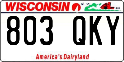 WI license plate 803QKY