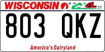 WI license plate 803QKZ