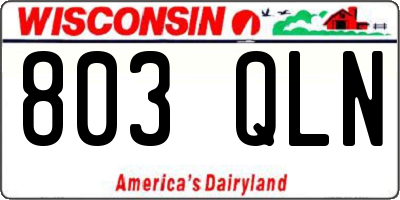 WI license plate 803QLN