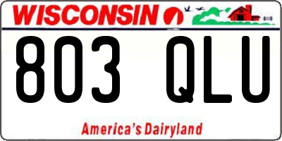 WI license plate 803QLU