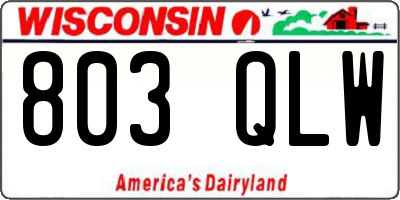WI license plate 803QLW