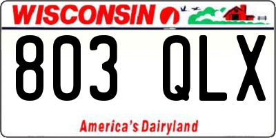 WI license plate 803QLX