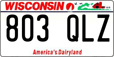 WI license plate 803QLZ