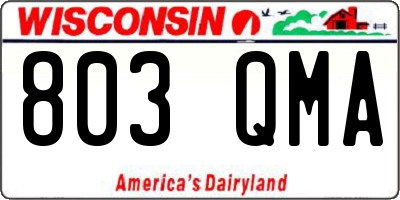 WI license plate 803QMA