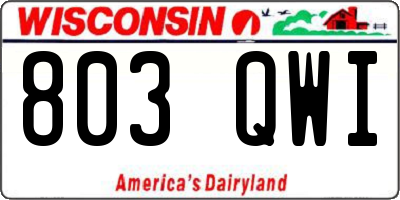 WI license plate 803QWI