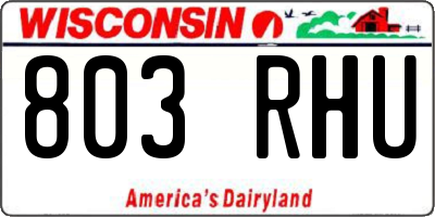 WI license plate 803RHU