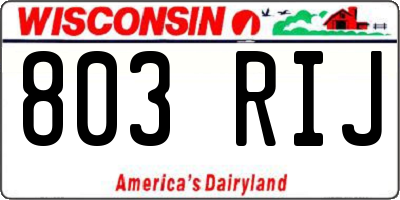 WI license plate 803RIJ