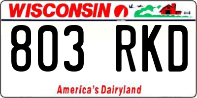 WI license plate 803RKD