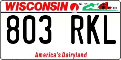 WI license plate 803RKL