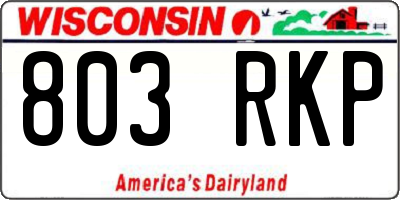 WI license plate 803RKP