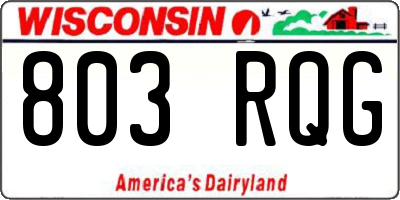 WI license plate 803RQG