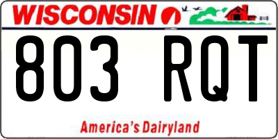 WI license plate 803RQT