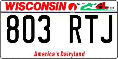WI license plate 803RTJ