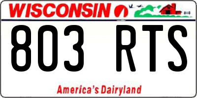 WI license plate 803RTS