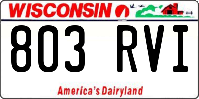 WI license plate 803RVI