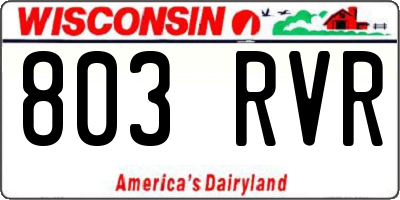 WI license plate 803RVR