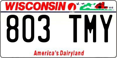 WI license plate 803TMY
