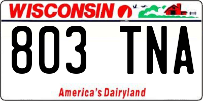 WI license plate 803TNA