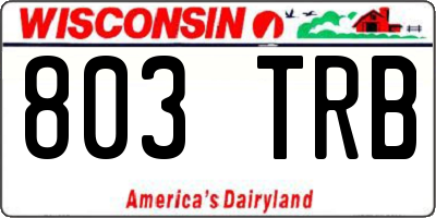 WI license plate 803TRB