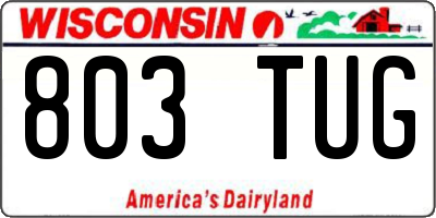 WI license plate 803TUG