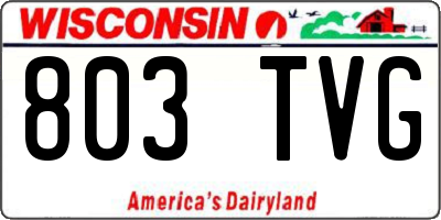 WI license plate 803TVG