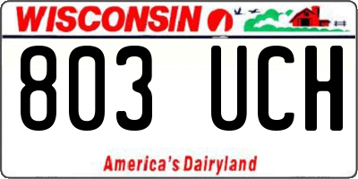WI license plate 803UCH