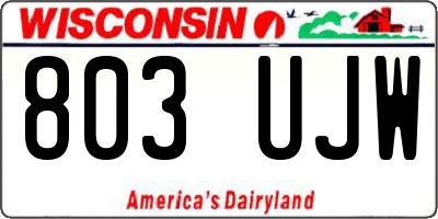 WI license plate 803UJW