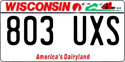 WI license plate 803UXS