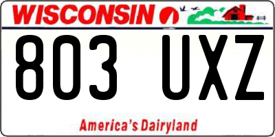 WI license plate 803UXZ