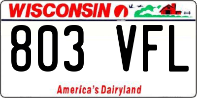 WI license plate 803VFL