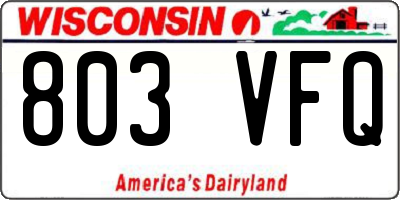 WI license plate 803VFQ